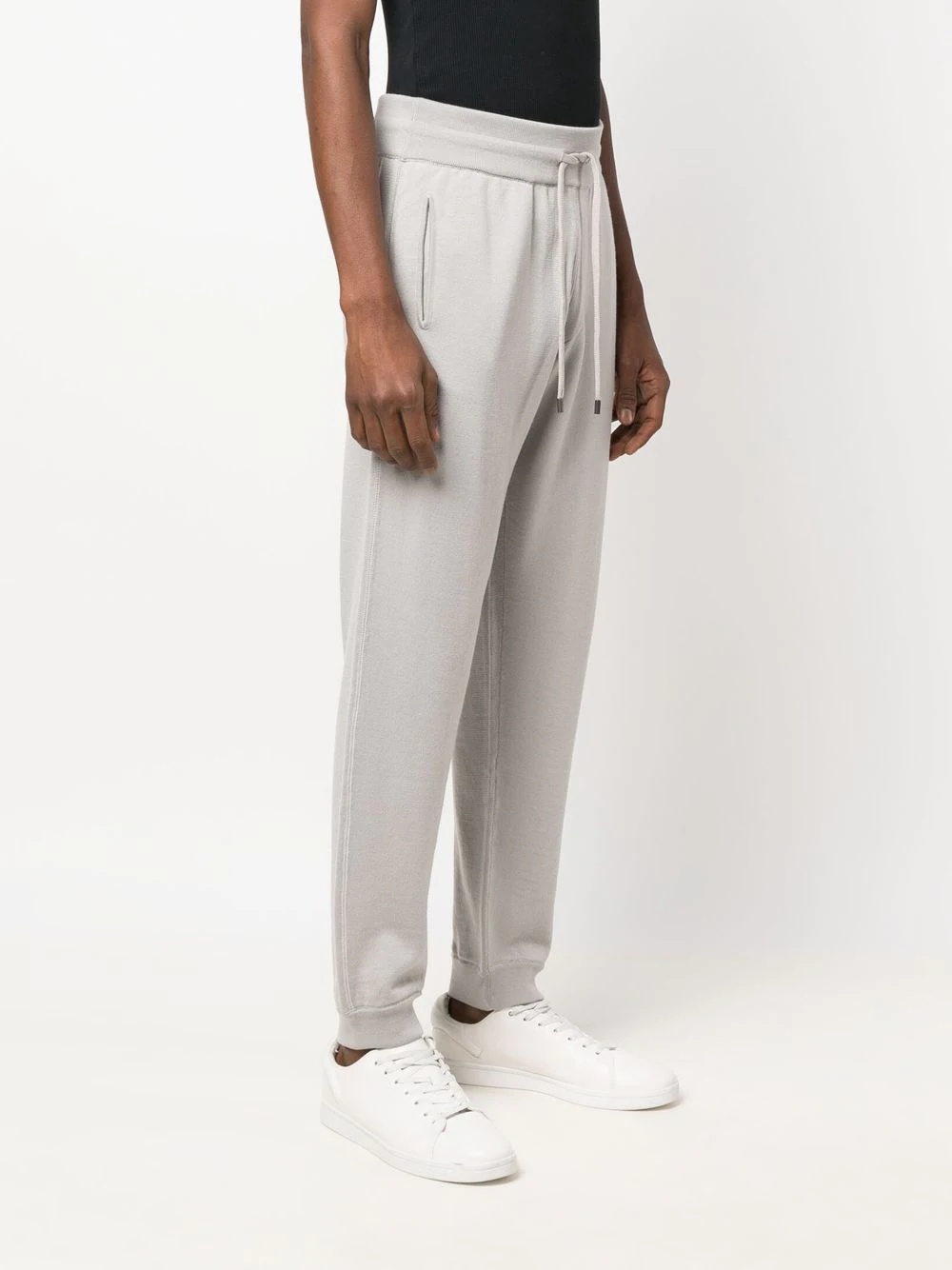 drawstring wool track trousers - 3