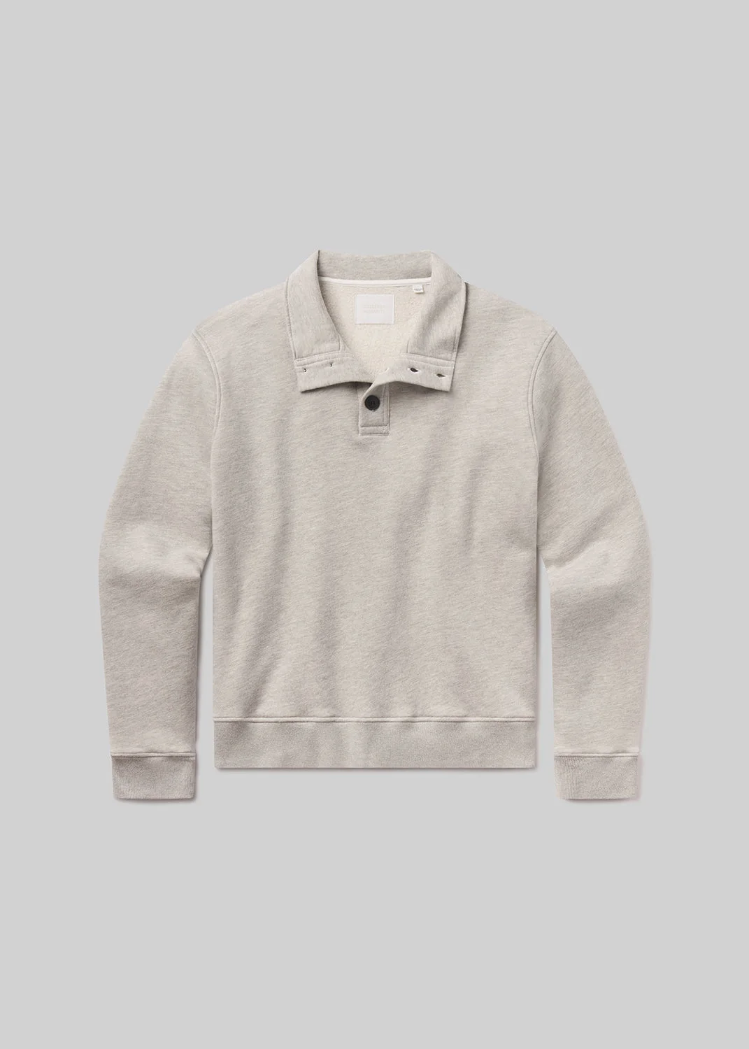 Half Button Pullover In Heather Grey - 1