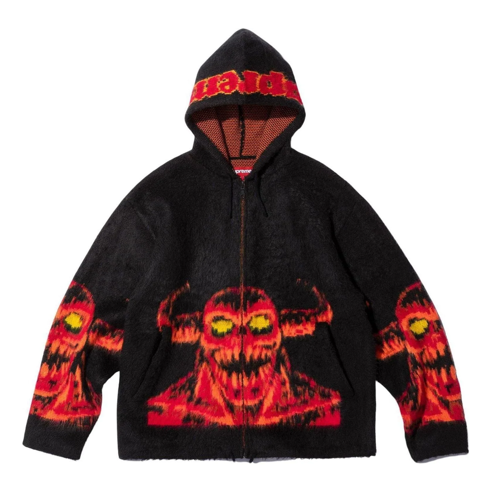Supreme x Toy Machine Zip Up Hooded Sweater 'Black Red' SUP-SS24-070 - 1