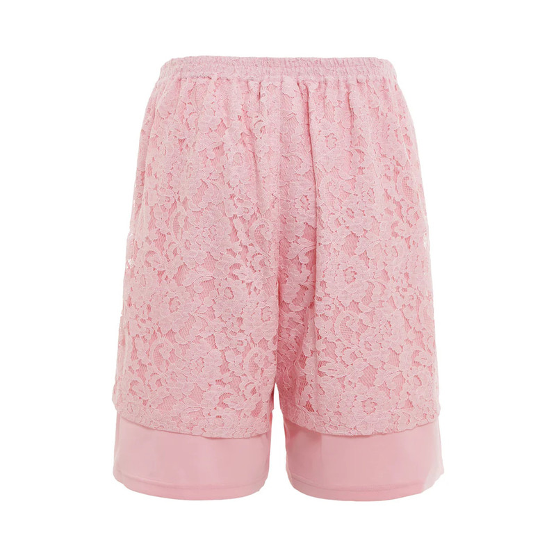 pushBUTTON Pink Lace Combi Jersey Pants outlook