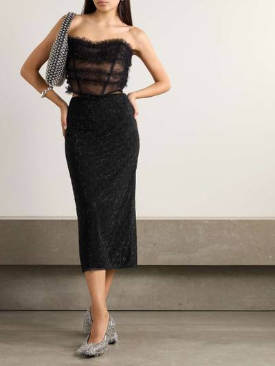 GUCCI Crystal-embellished tulle midi skirt outlook