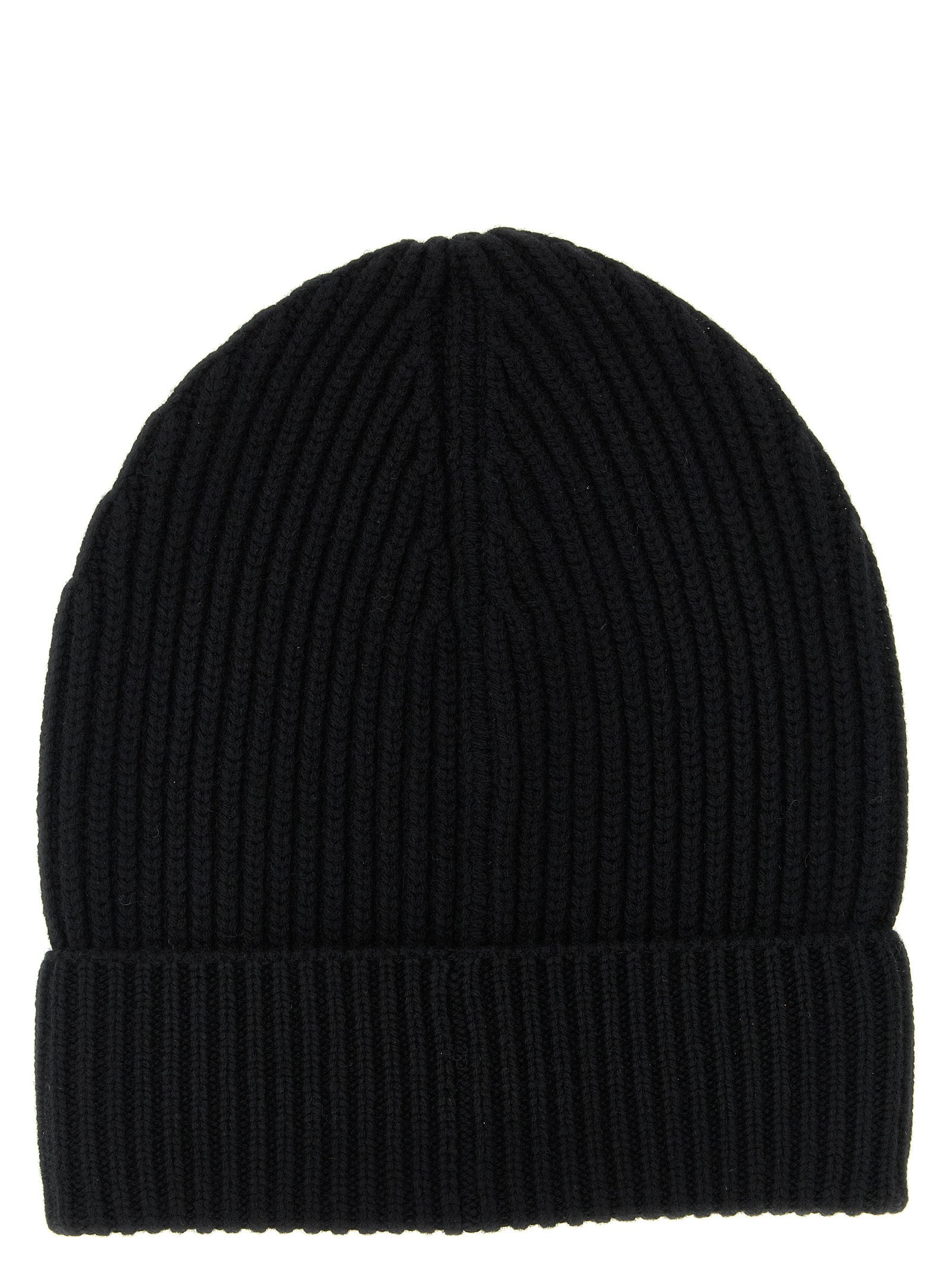 Wool And Cashmere Beanie Hats Black - 2
