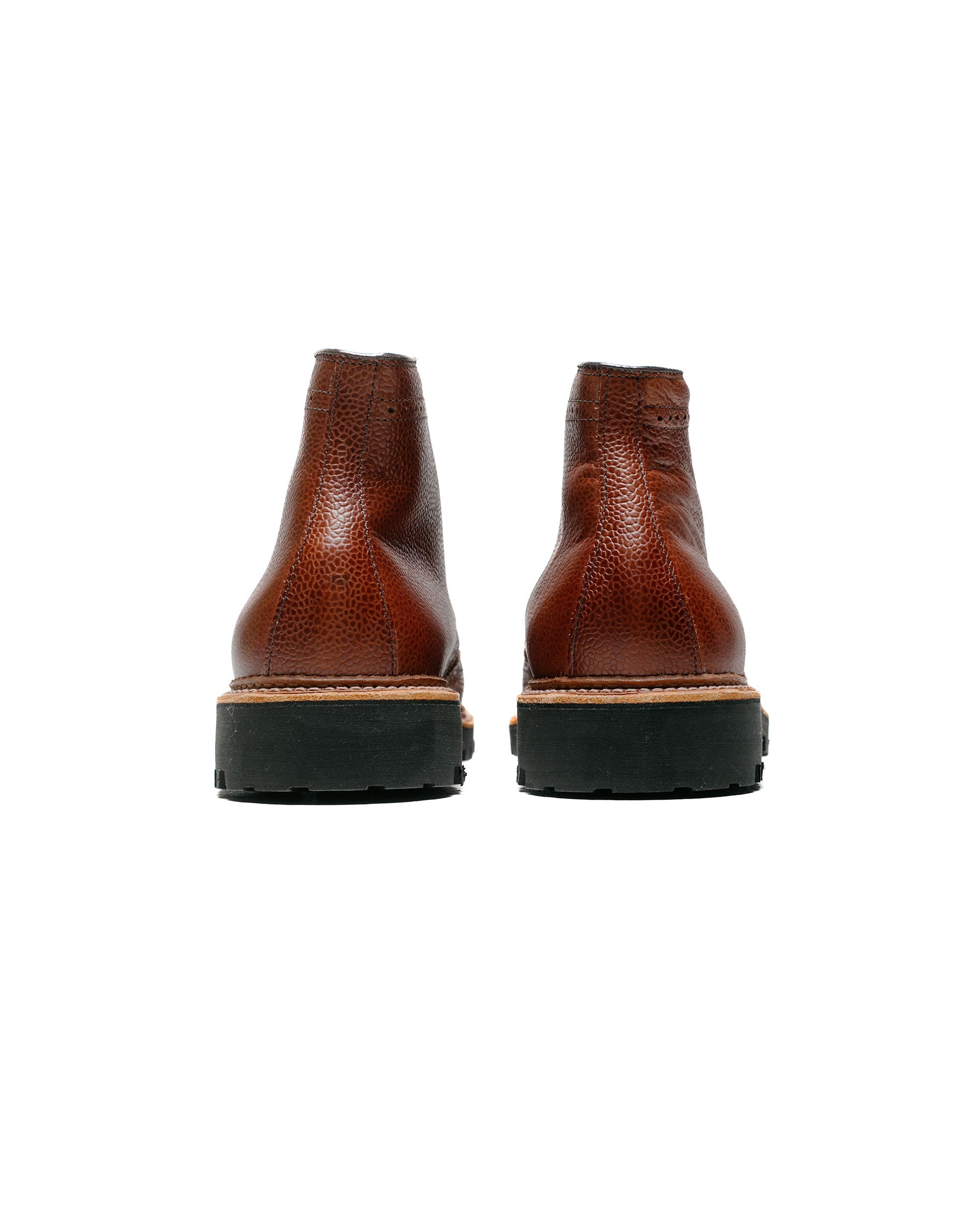 Short Wing Boot Brown Scotch Grain With Lug Sole - 4