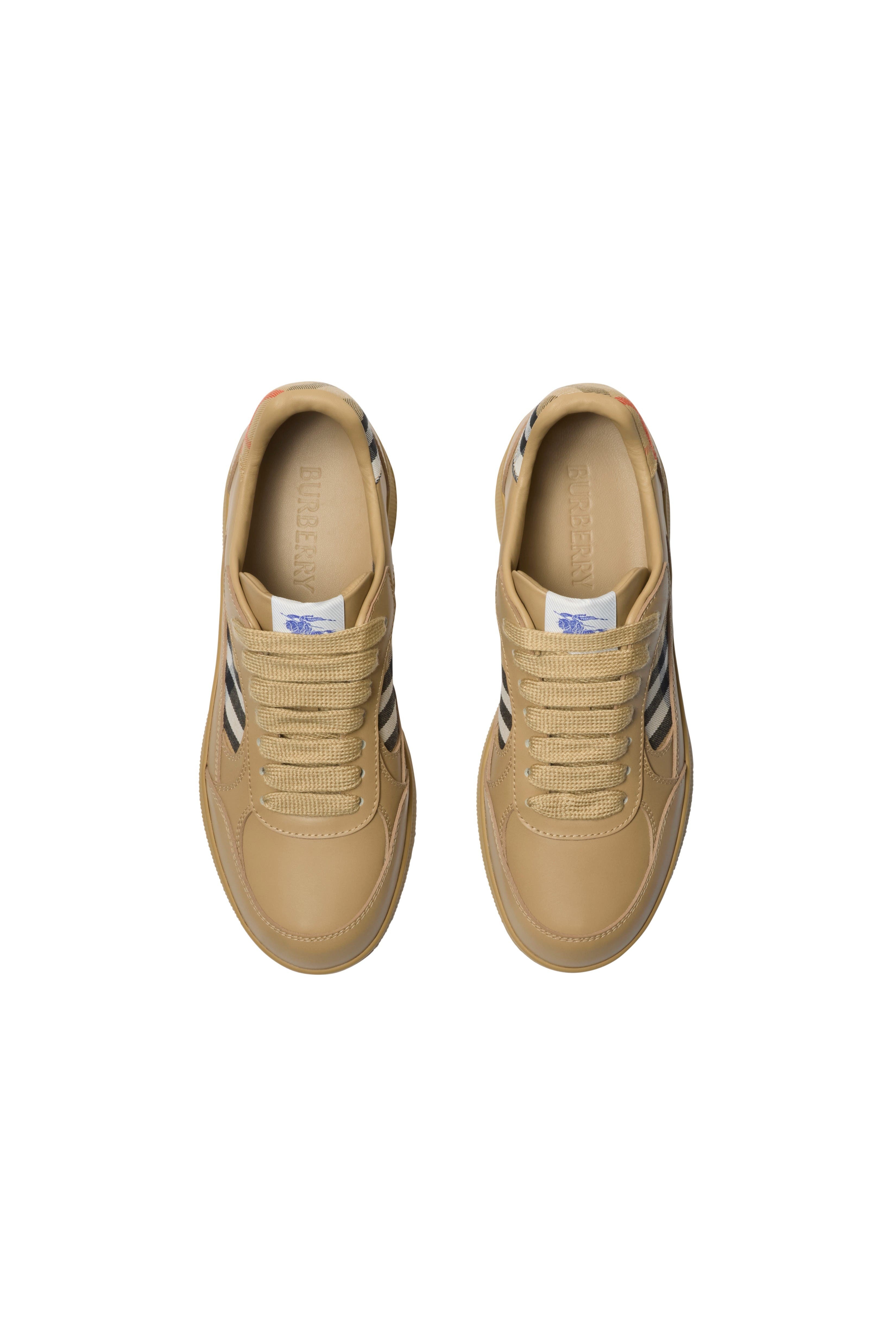 burberry Leather and Check Terrace Sneakers in Sand/sand at Nordstrom - 5
