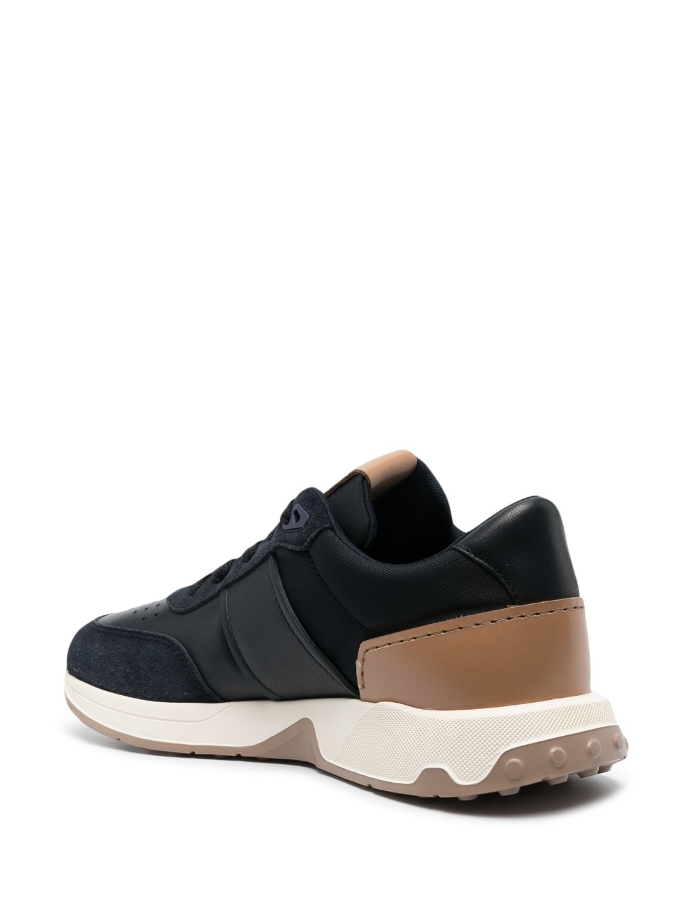 leather-trimmed low-top sneakers - 3