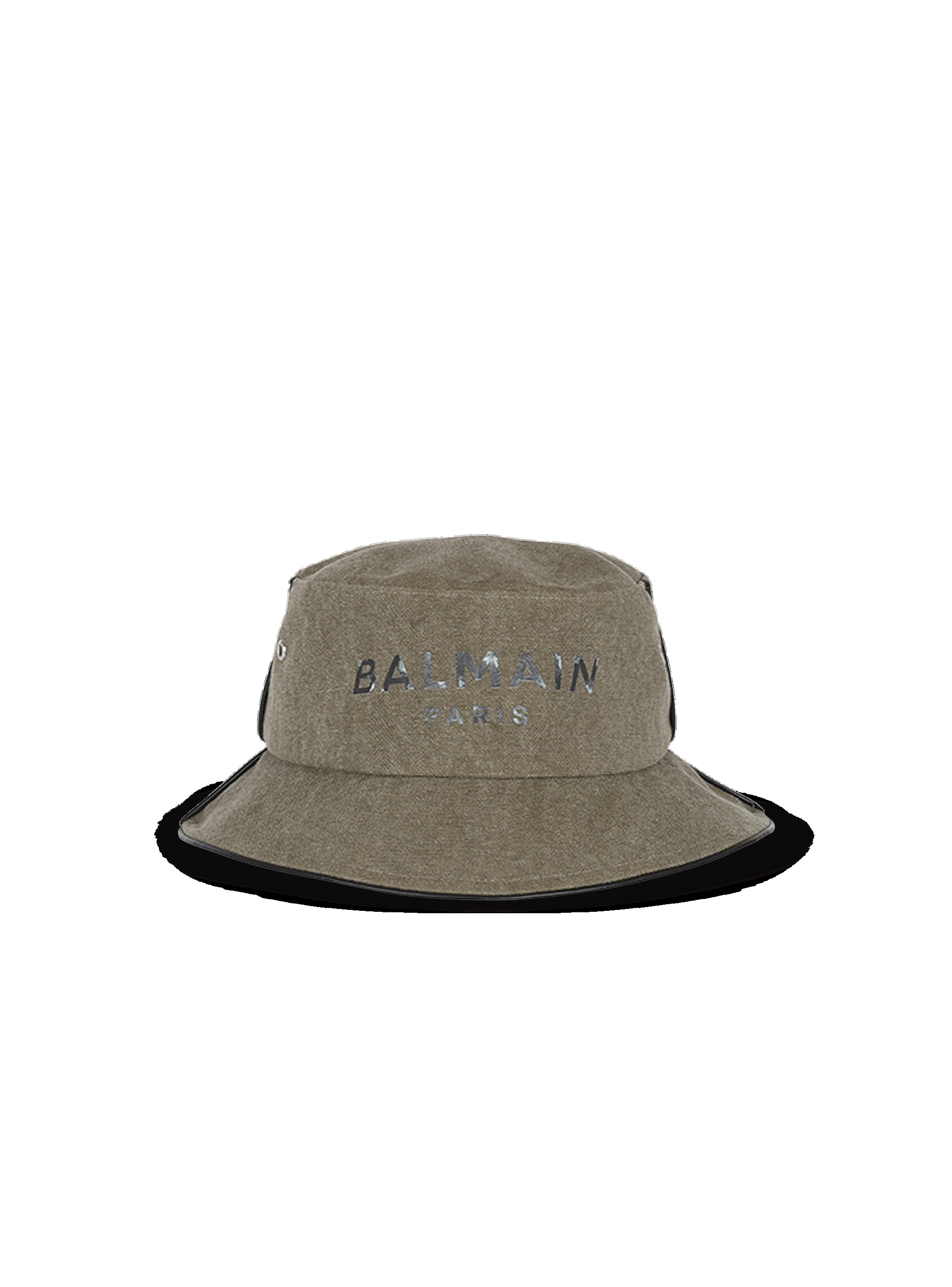 Cotton canvas bucket hat with Balmain Paris logo - 1