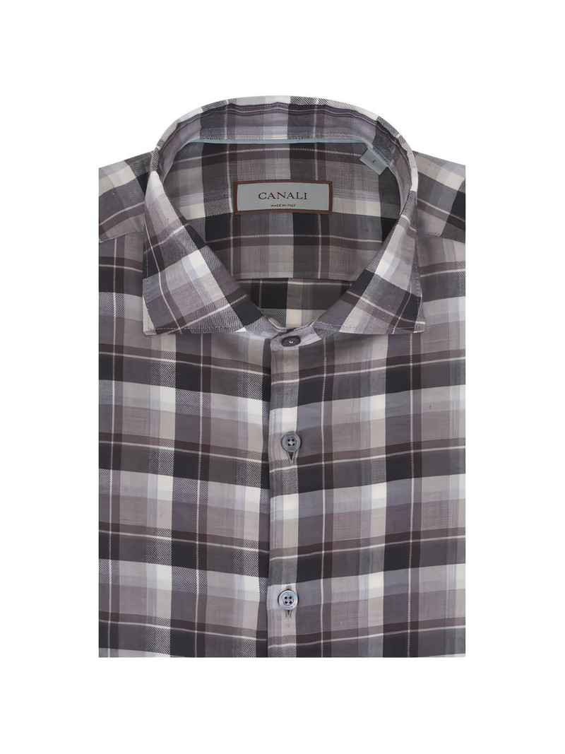 Canali plaid-pattern shirt outlook
