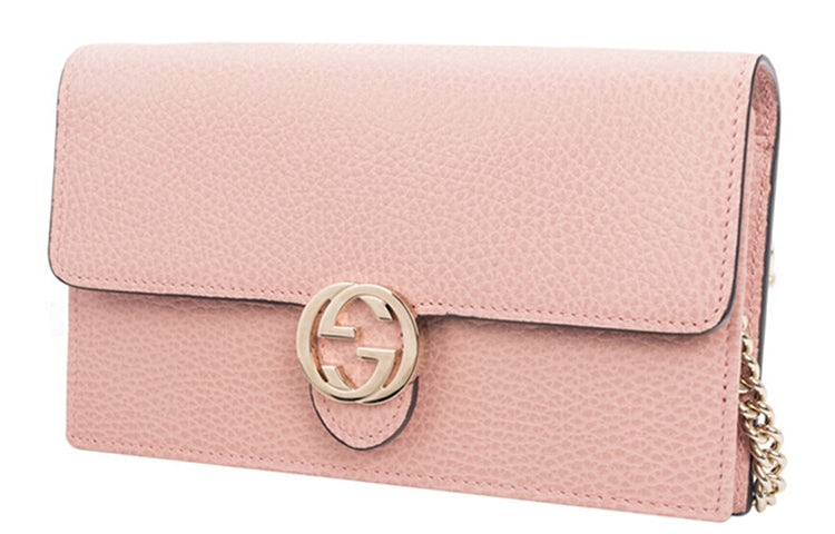 (WMNS) Gucci Logo Double G Leather WOC Chain Shoulder Messenger Bag Pink Classic 510314-CAO0G-5806 - 6