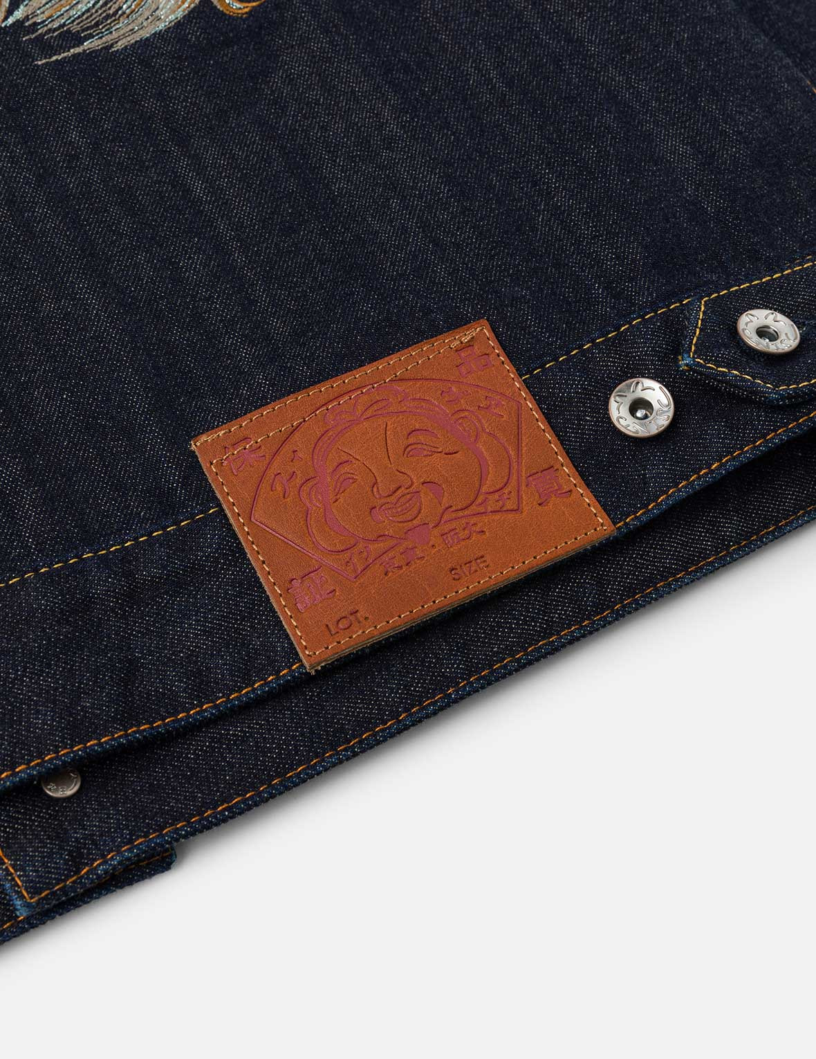 Grateful Crane Embroidery Relax Fit Denim Jacket - 10