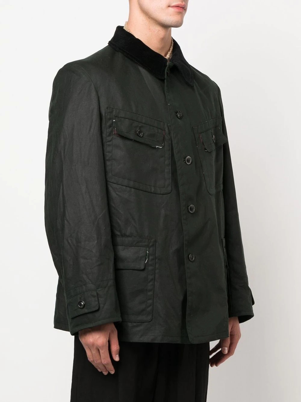 coated waxed jacket - 4