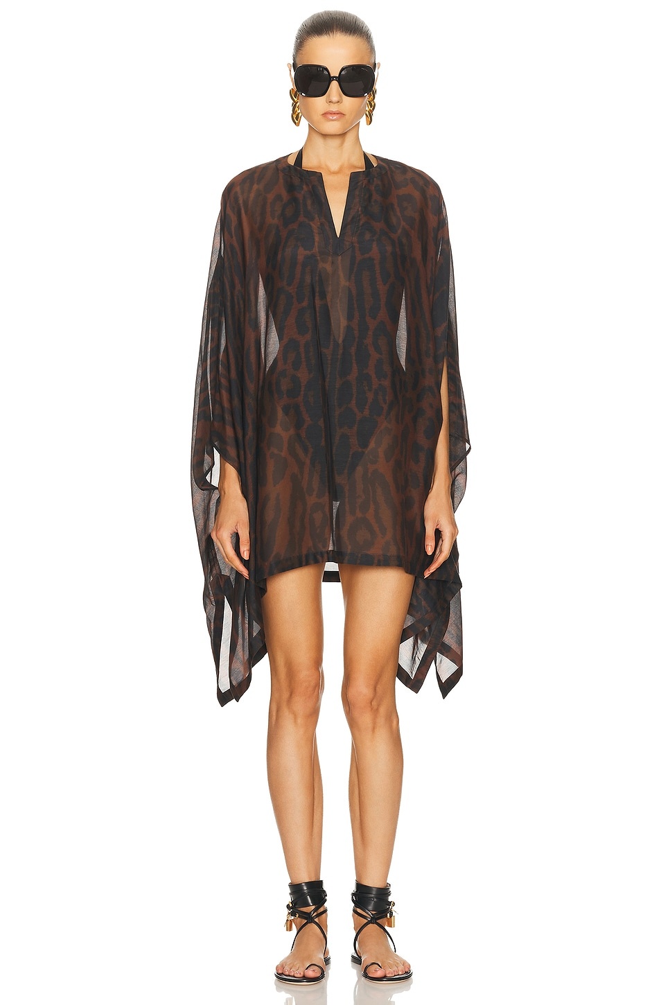 Printed Ocelot Short Kaftan - 1