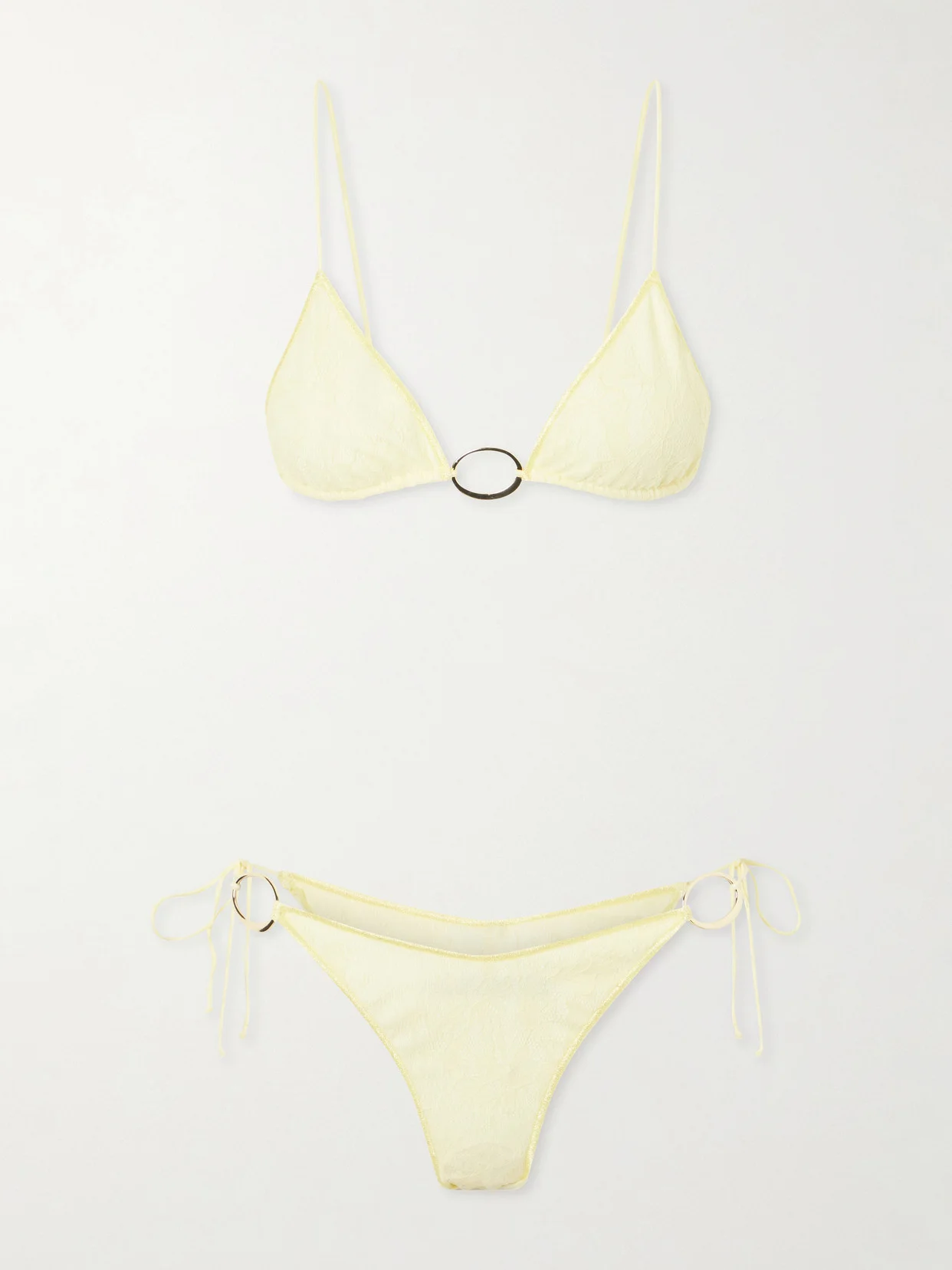 Lurex-trimmed Lace Bikini - 1