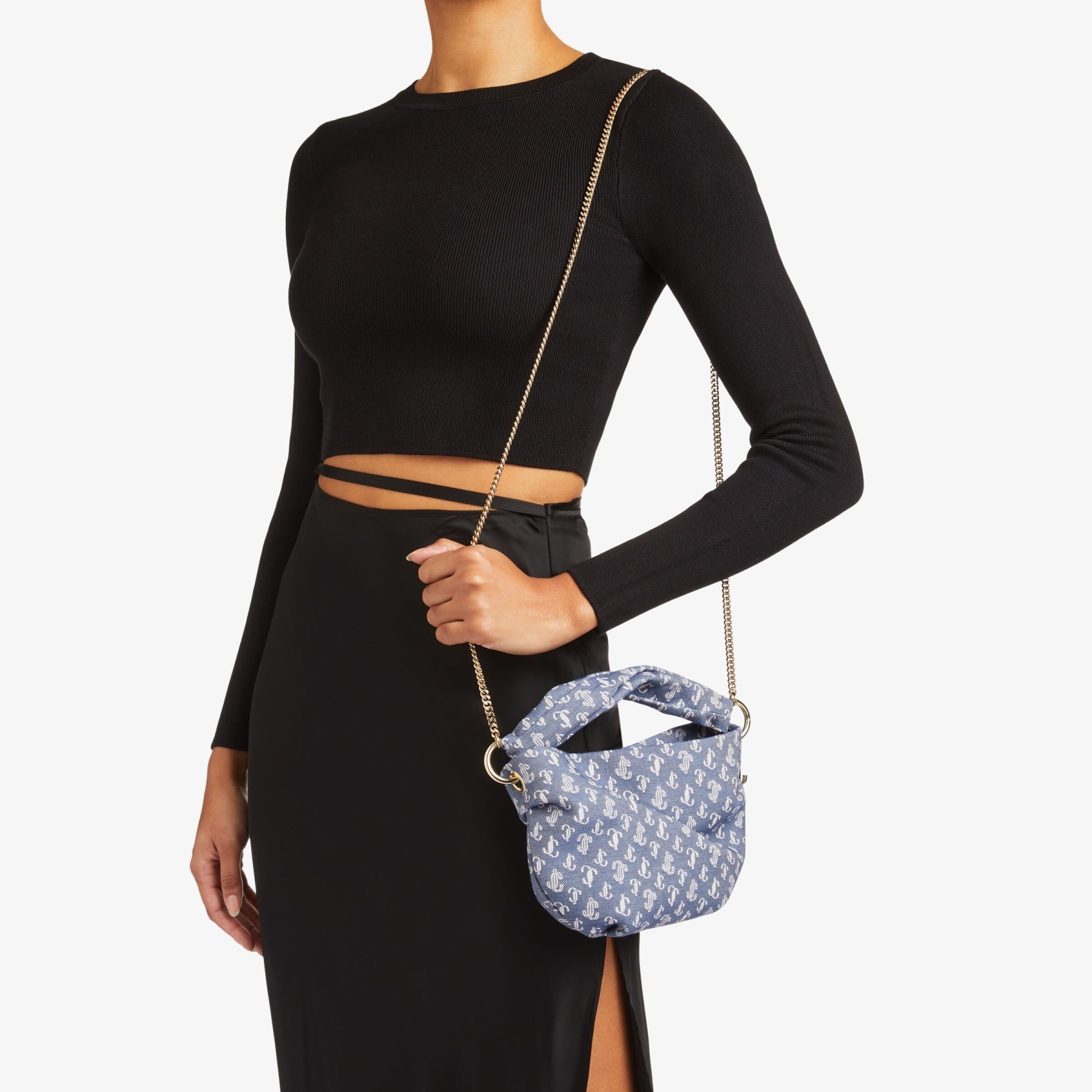 Bonny
Denim JC Monogram Bag with Twisted Handle - 3