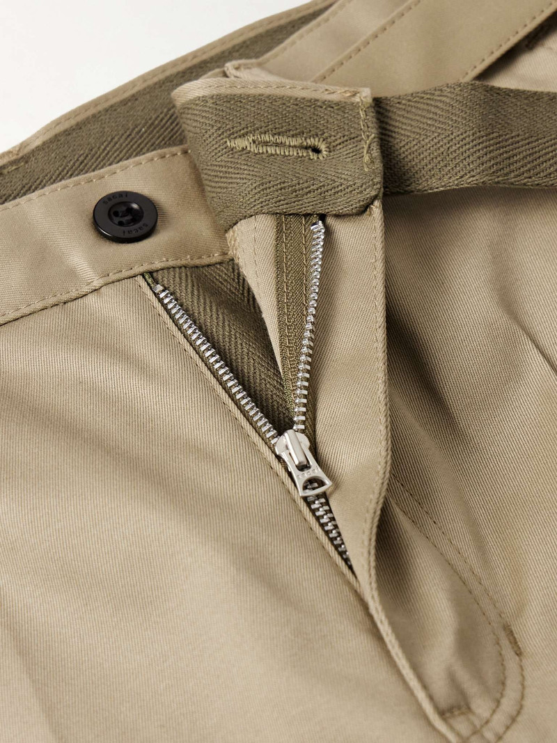 Slim-Fit Straight-Leg Belted Cotton-Twill Trousers 3