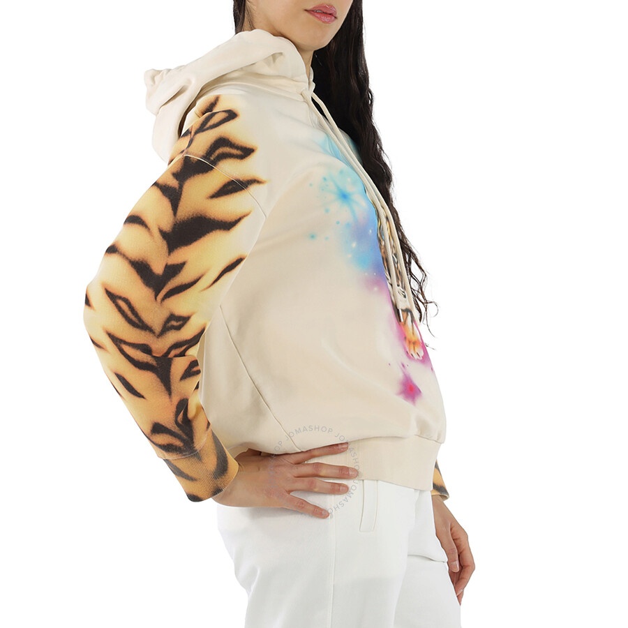 Stella McCartney Ladies Magnolia Tiger Print Cotton Hoodie - 4