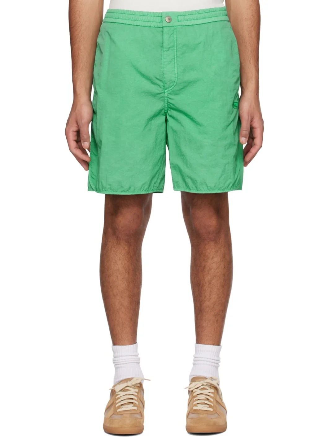 Green Embroidered Shorts - 1