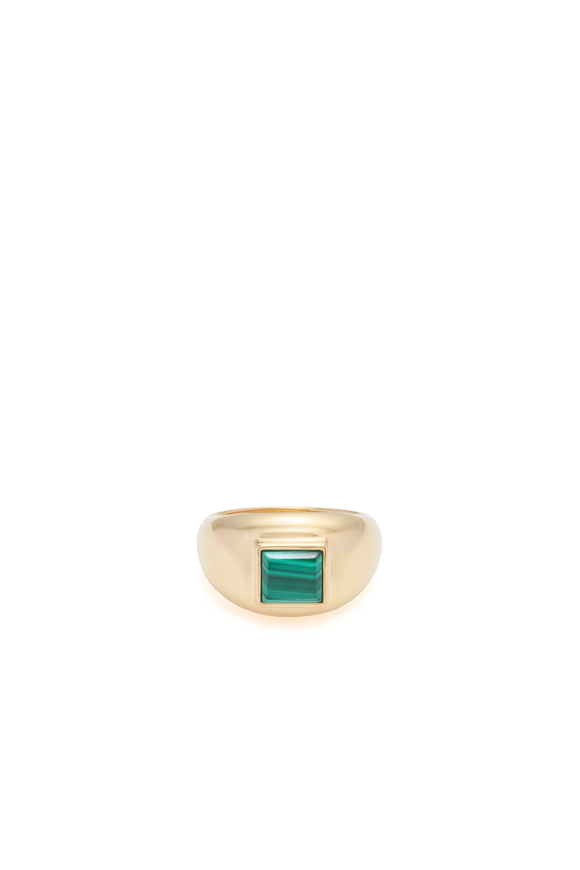 Medium Ring in 18K Gold & Malachite Stone - 3