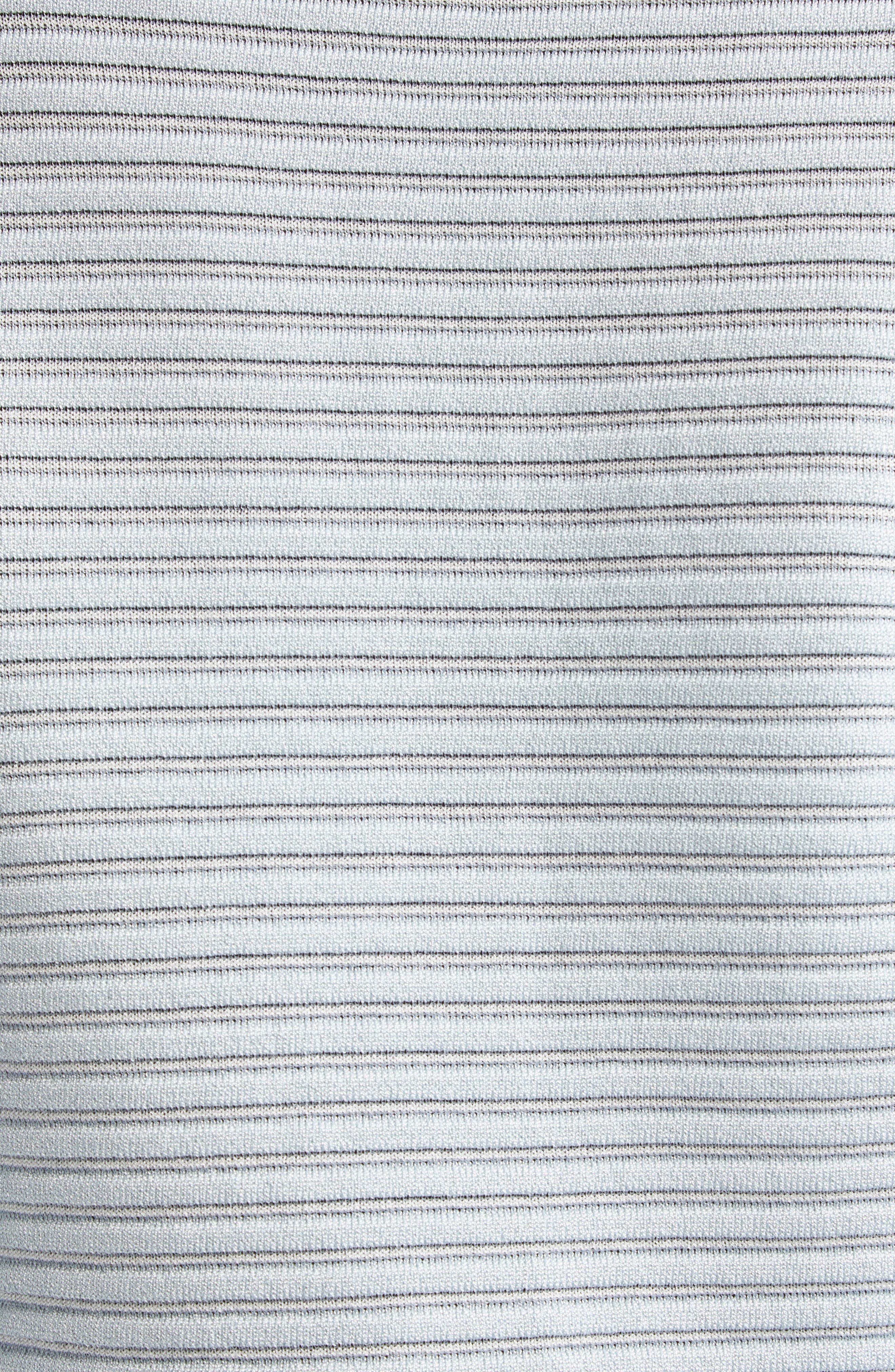 Balmain Long Sleeve Horizontal Rib Cardigan in Blue/White at Nordstrom - 7