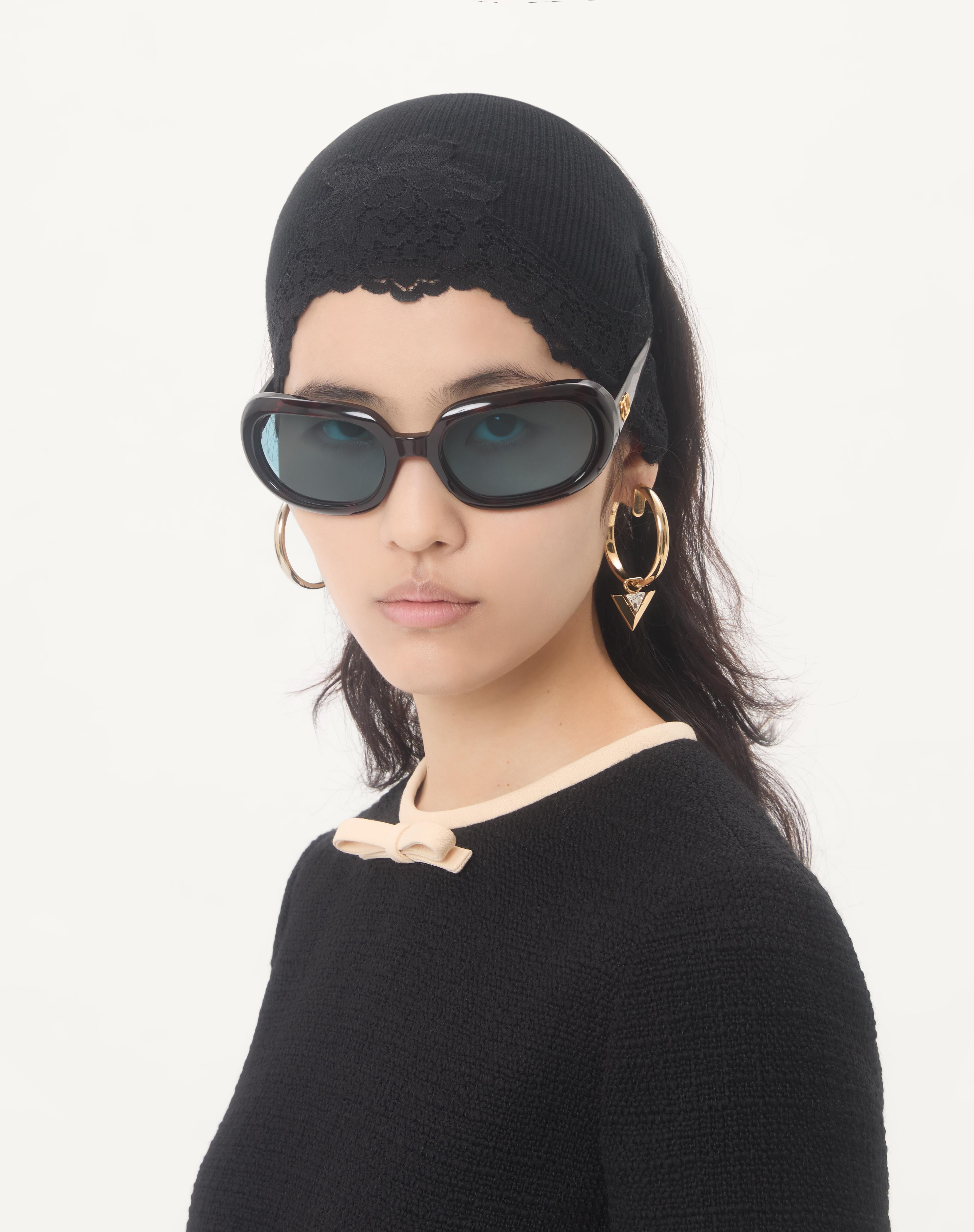 VLOGO SIGNATURE CASHMERE AND LACE HEADBAND - 2