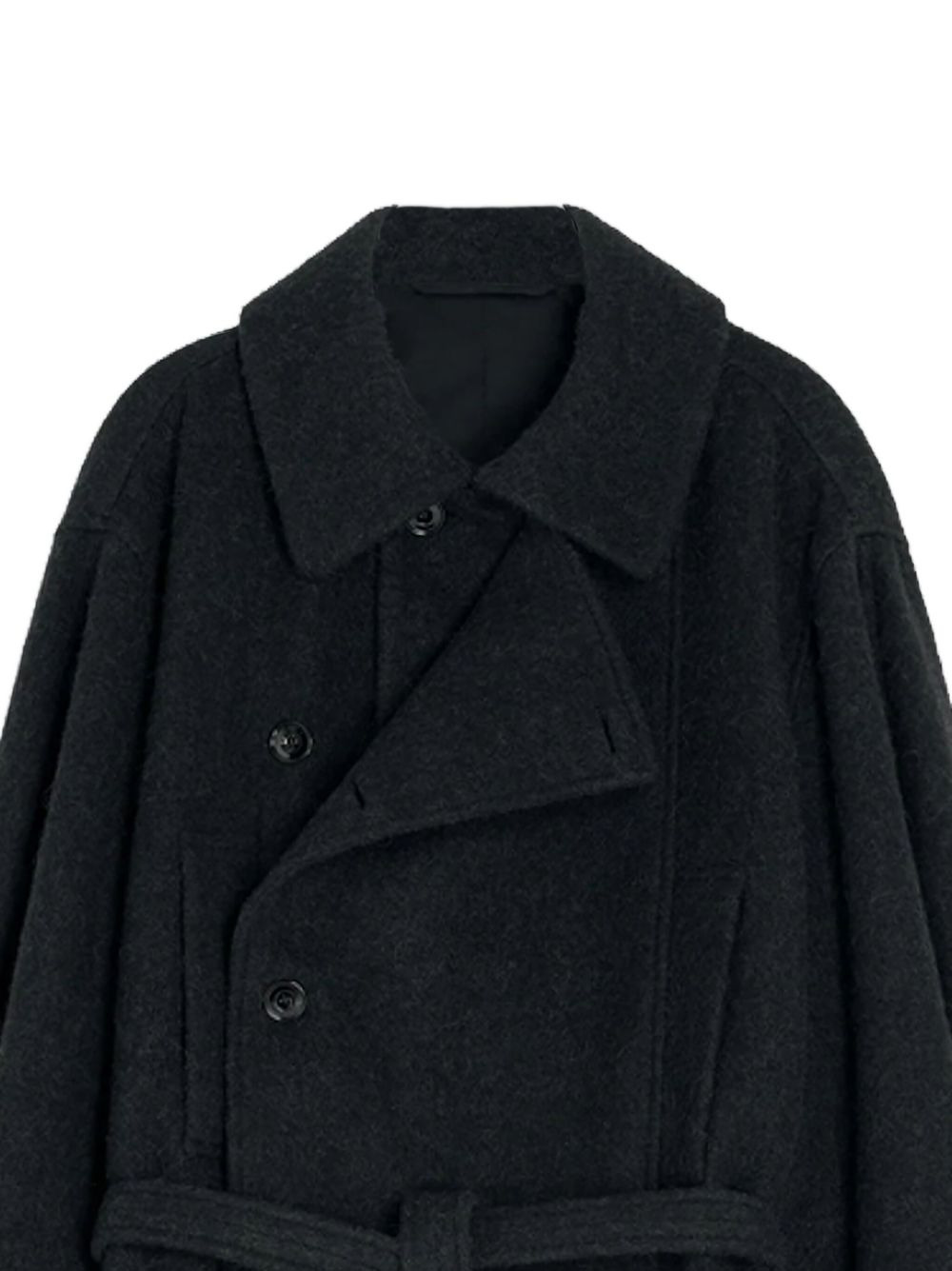 belted double-breasted coat - 2