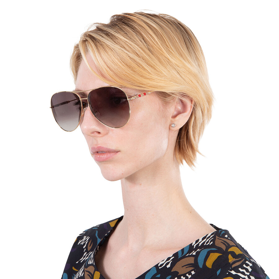 Carolina Herrera Brown Gradient Pilot Ladies Sunglasses CH 0034/S 0J5G/HA 64 - 2