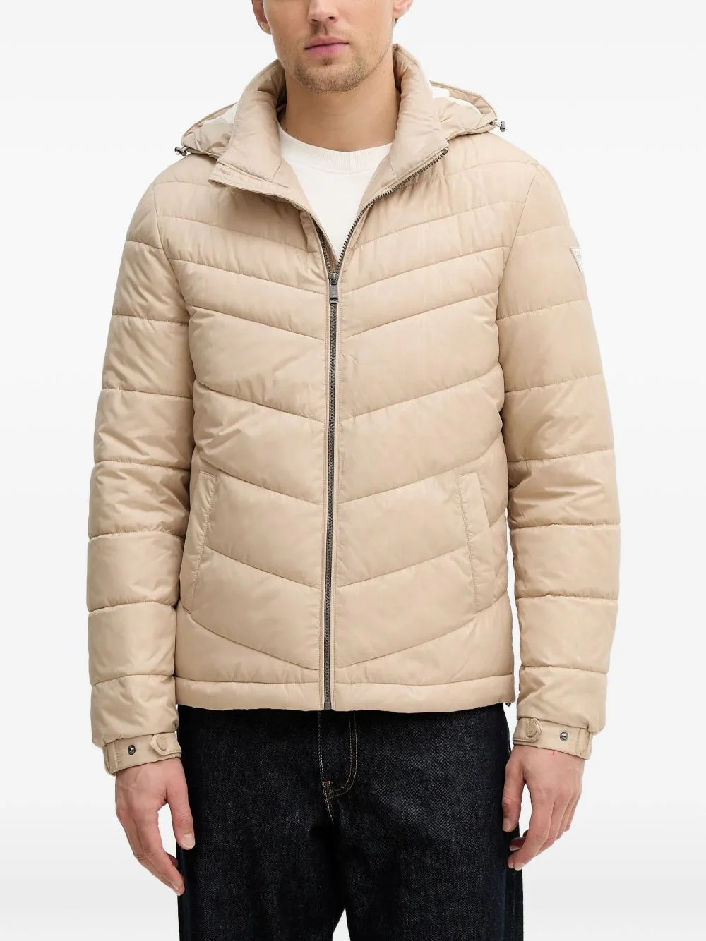 hooded quilted jacket - 1