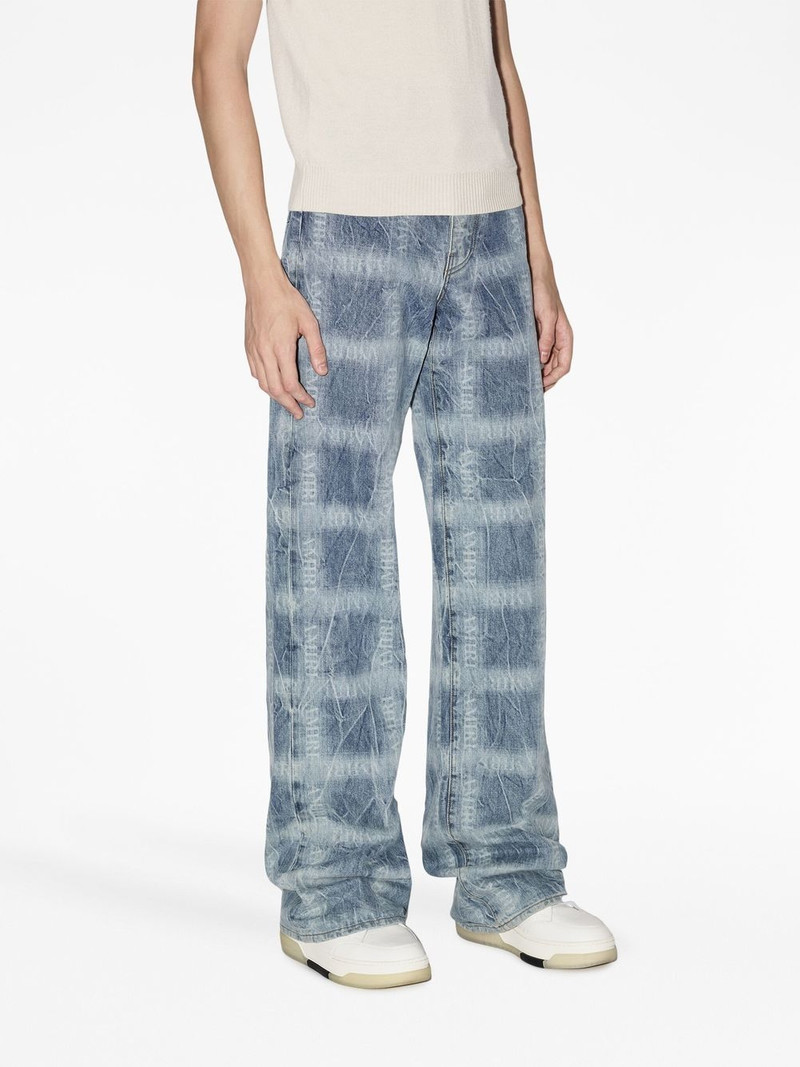 plaid-print wide jeans 3