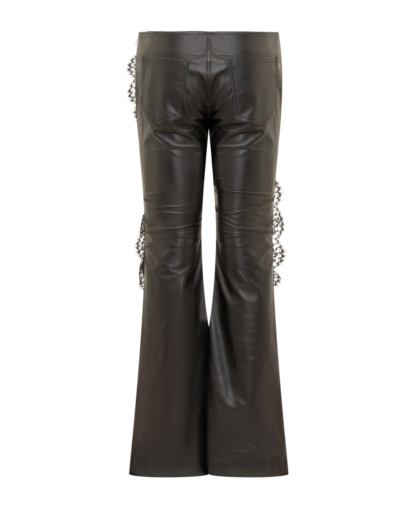 Lace-trim Straight Leg Trousers - 2