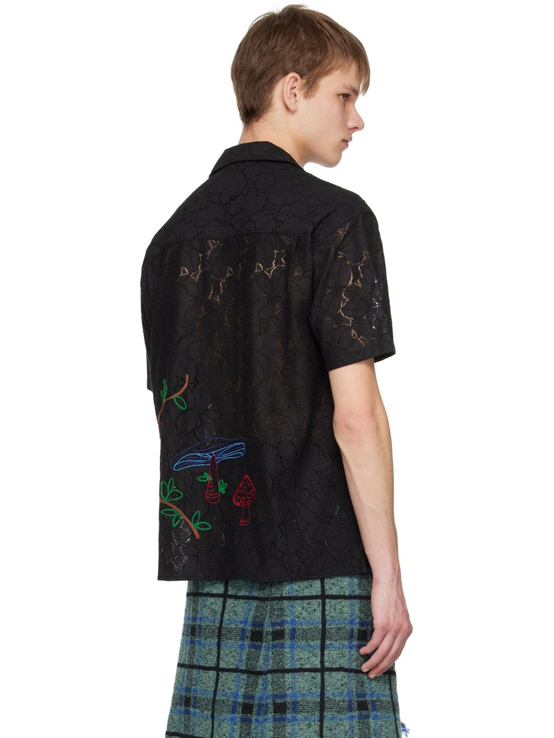Black Flower Mushroom Shirt 3