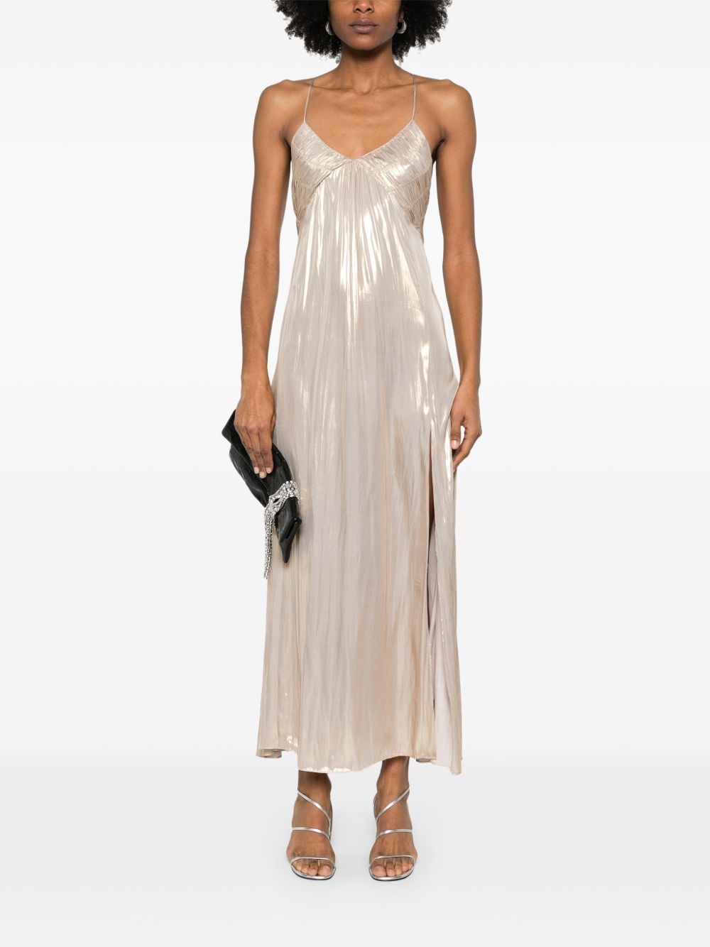 metallic midi dress - 2