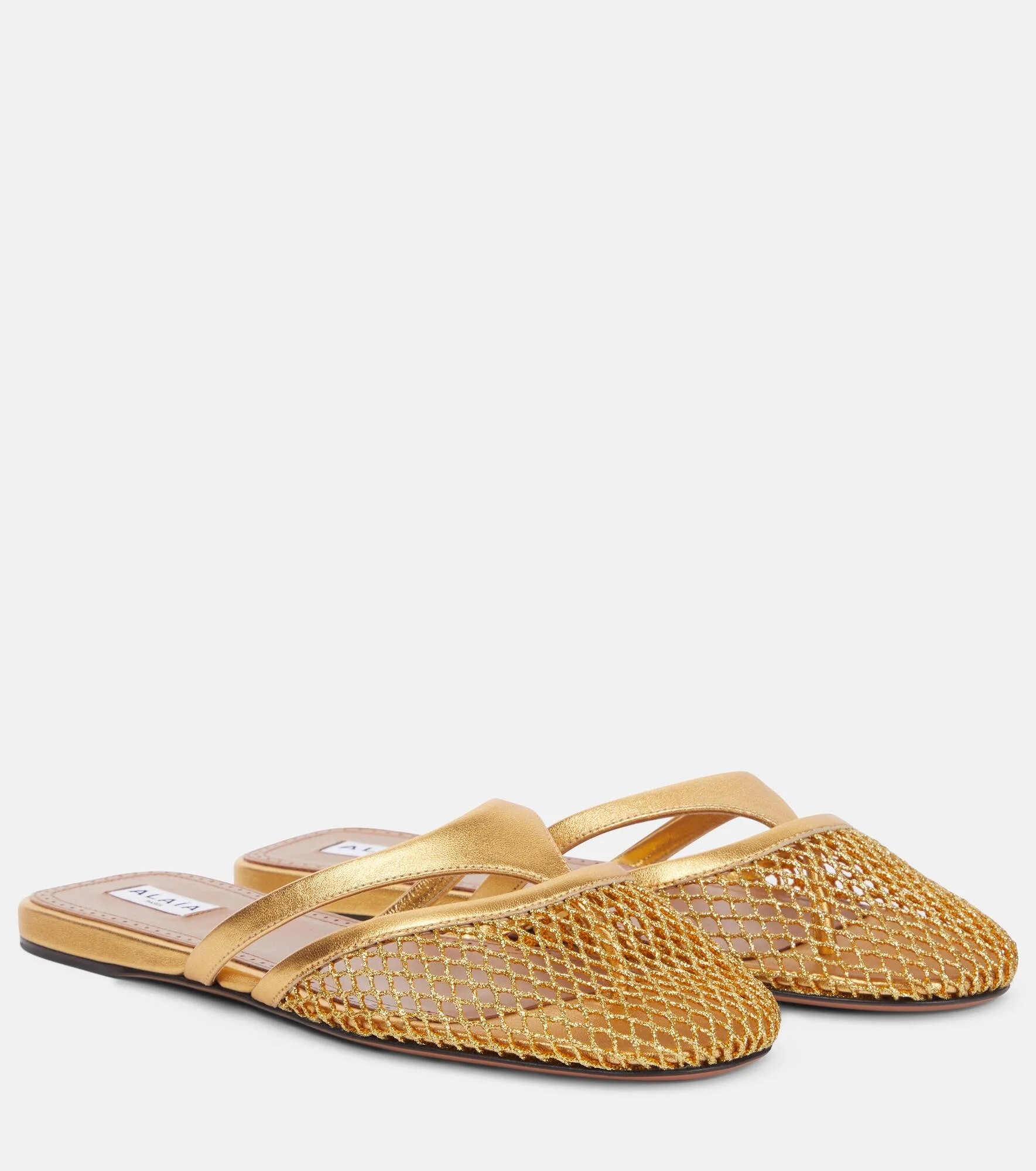 Infradito fishnet mesh mules - 1