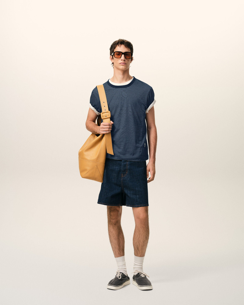 AMI Paris BLUE STRIPED COTTON AMI DE COEUR T-SHIRT outlook