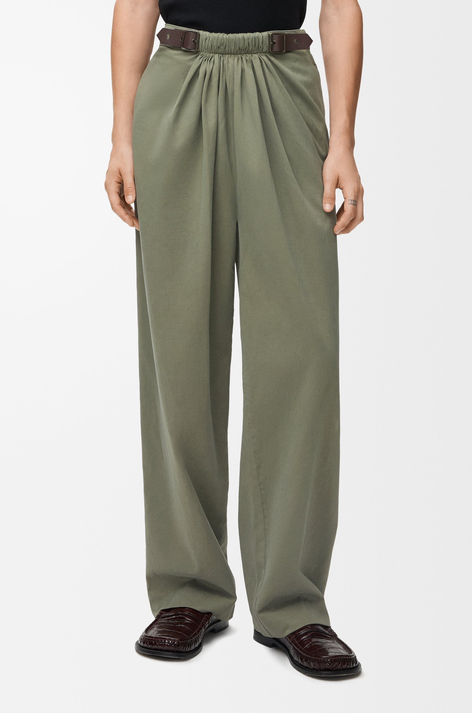 Belted trousers in cotton - 3