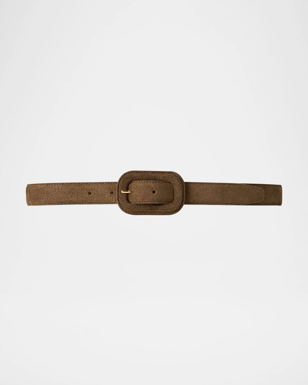 Wide Buckle Suede Belt - 1