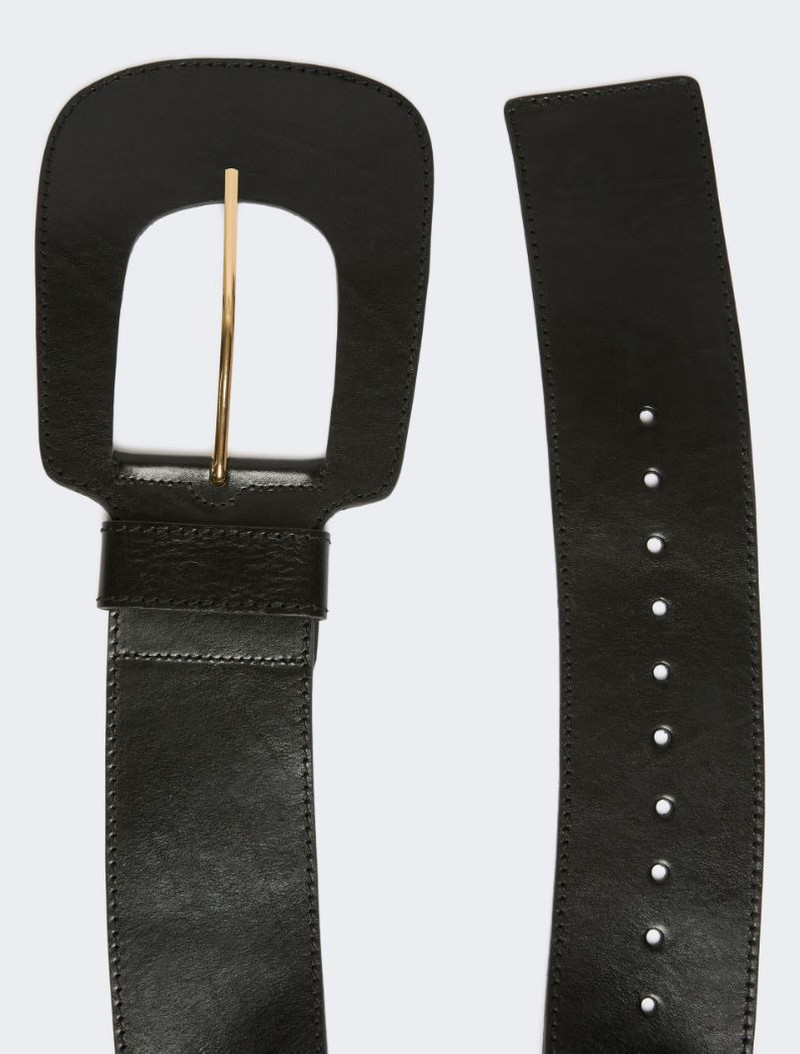 Sportmax Maxi leather belt - black outlook