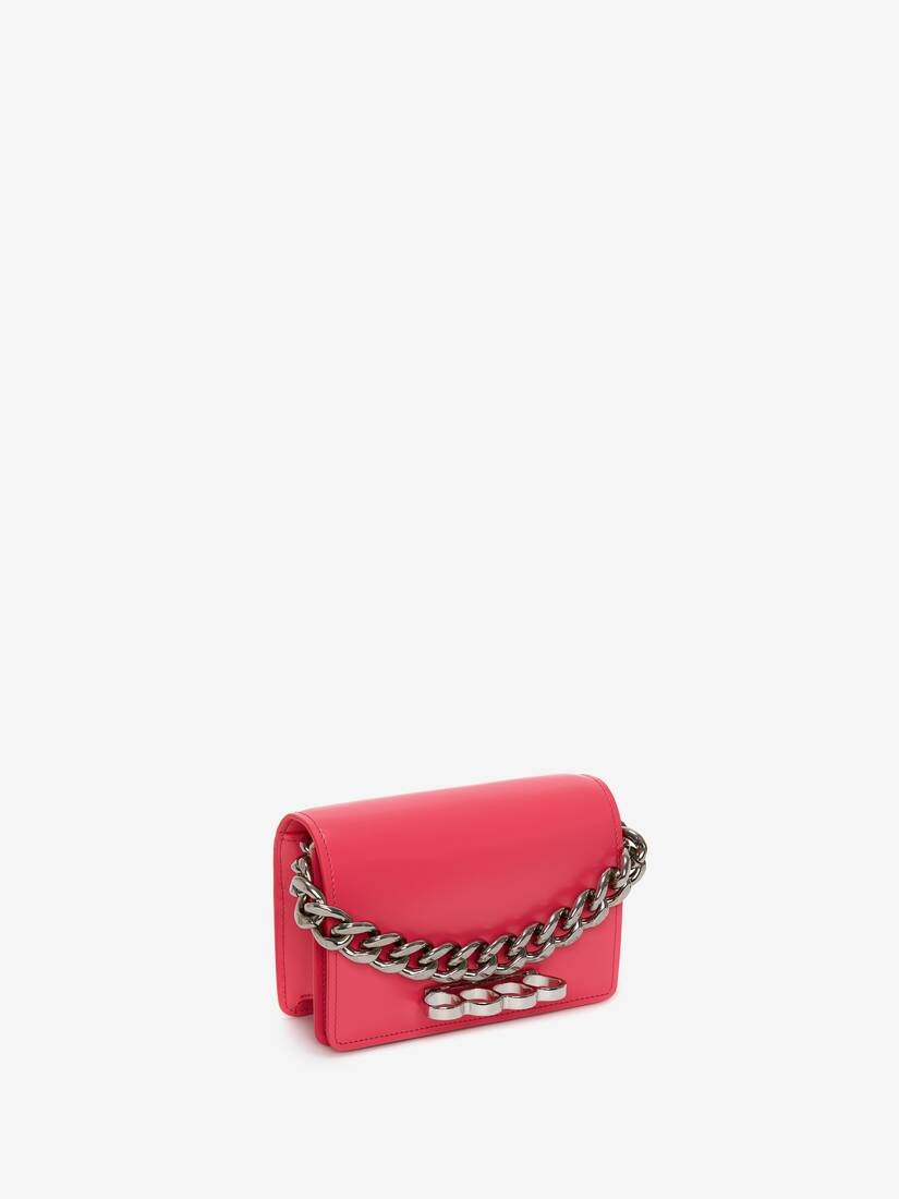 The Four Ring Mini With Chain in Neon Pink - 2