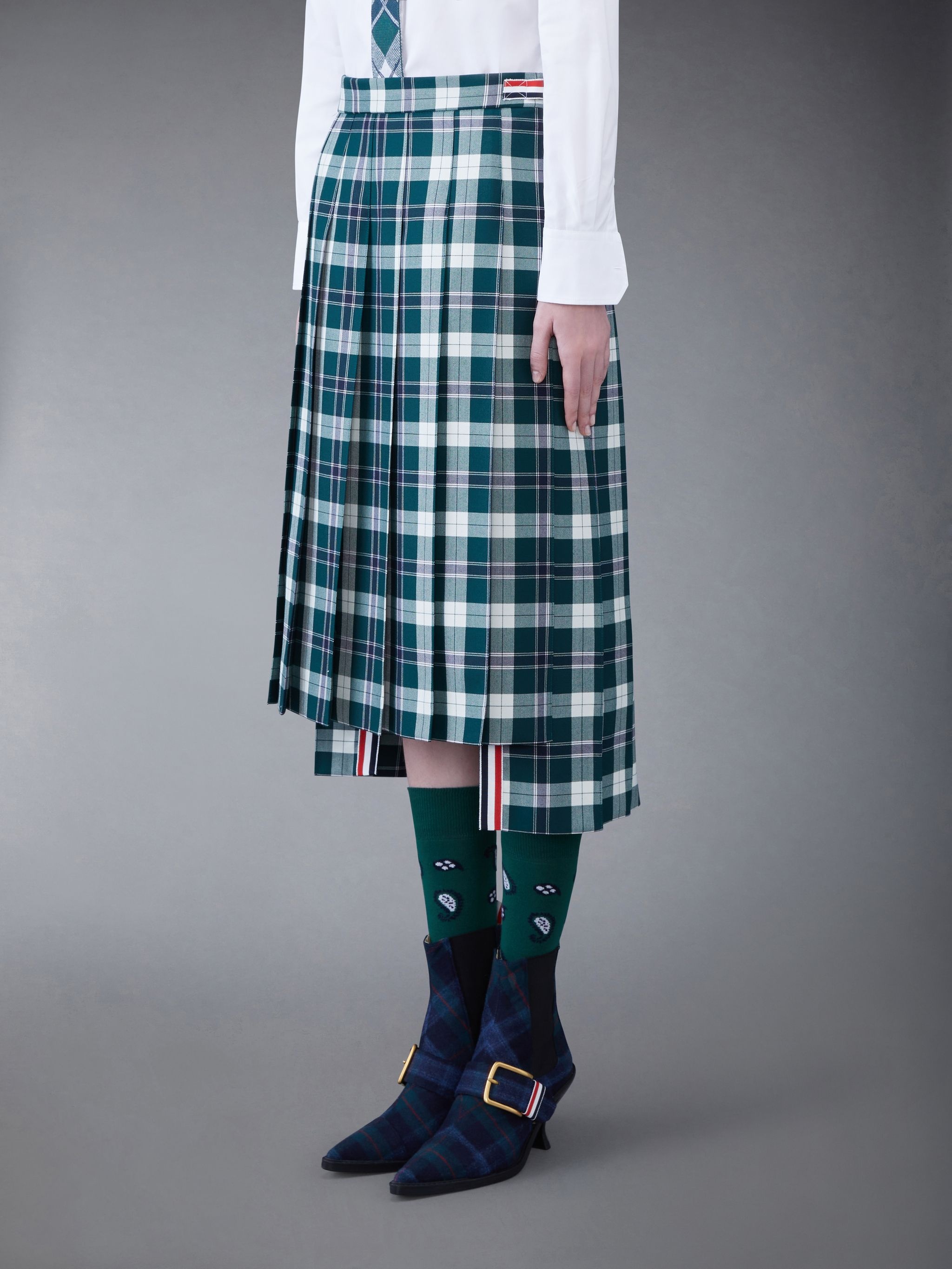 Tartan Twill Pleated Skirt - 2