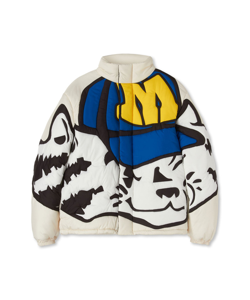 Down jacket decorated with mascot 1