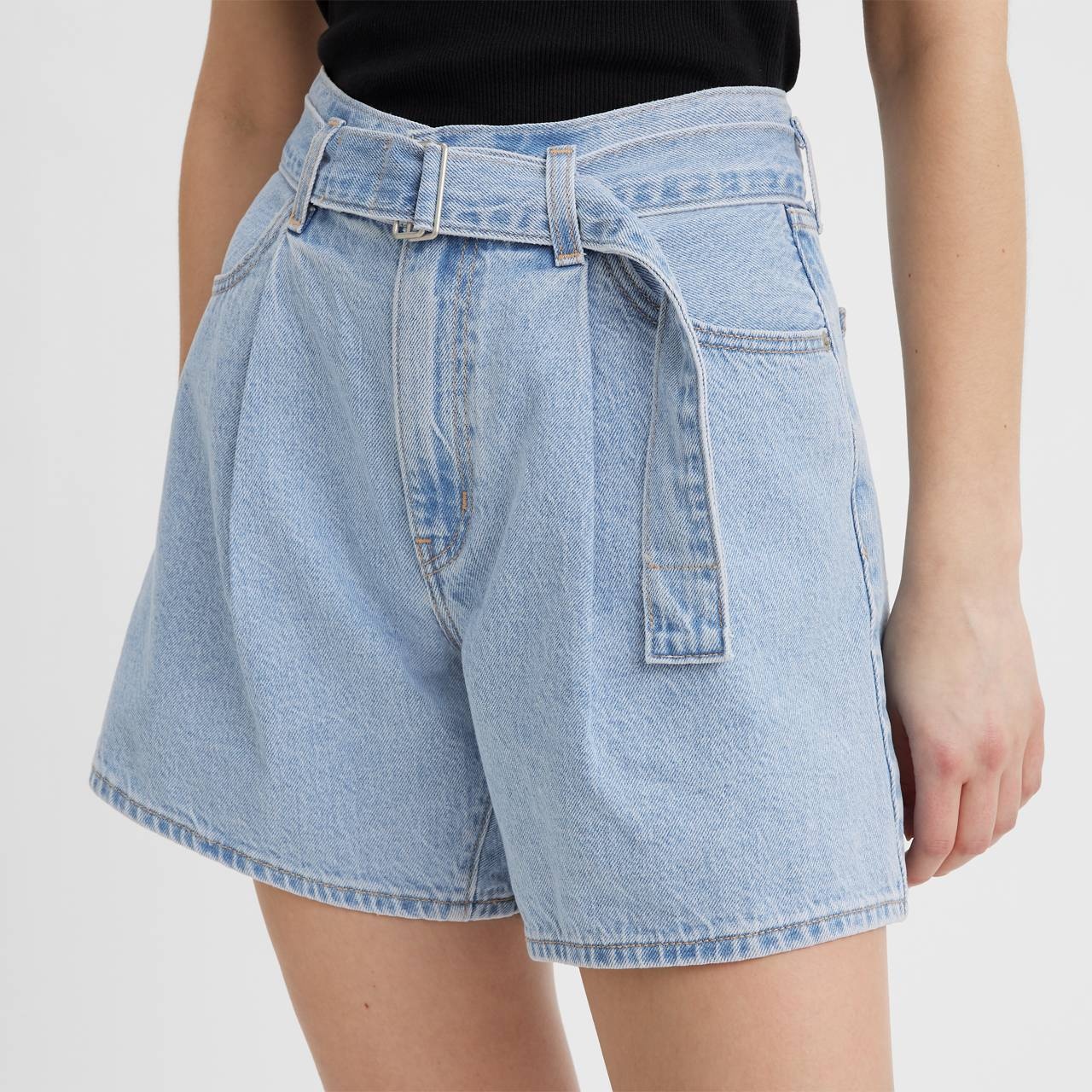 BELTED BAGGY WOMEN'S SHORTS - 5