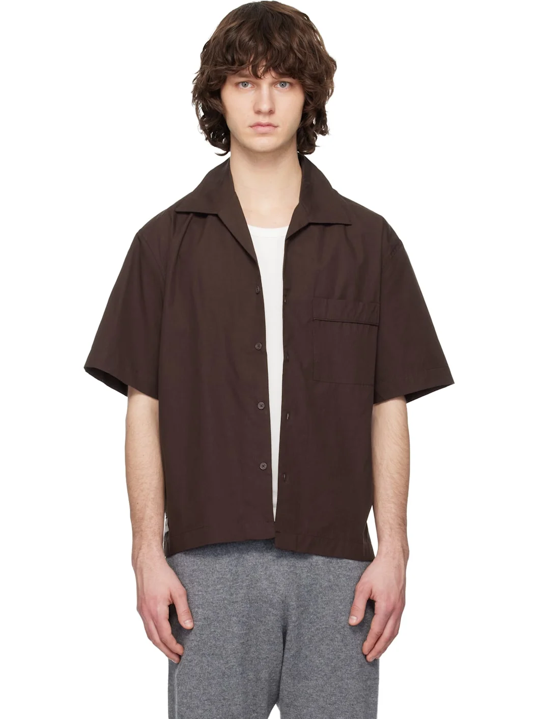 Brown Pajama Shirt - 1