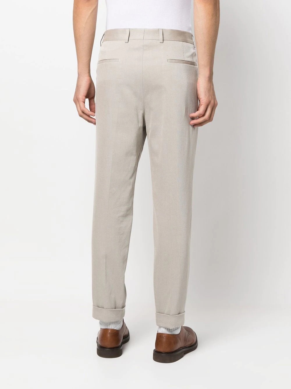 straight-leg cotton trousers - 4