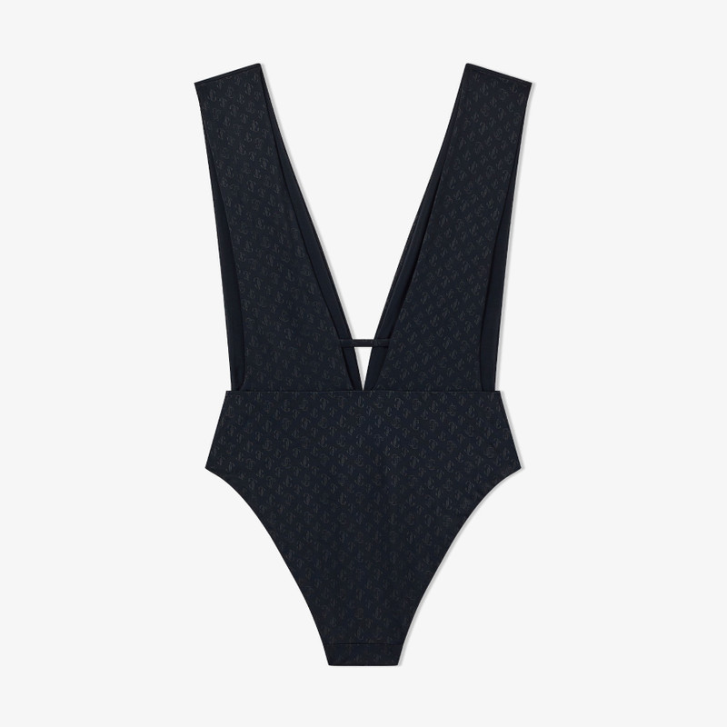 Kosma
Black JC Monogram Recycled Nylon and Lycra Swimsuit 5