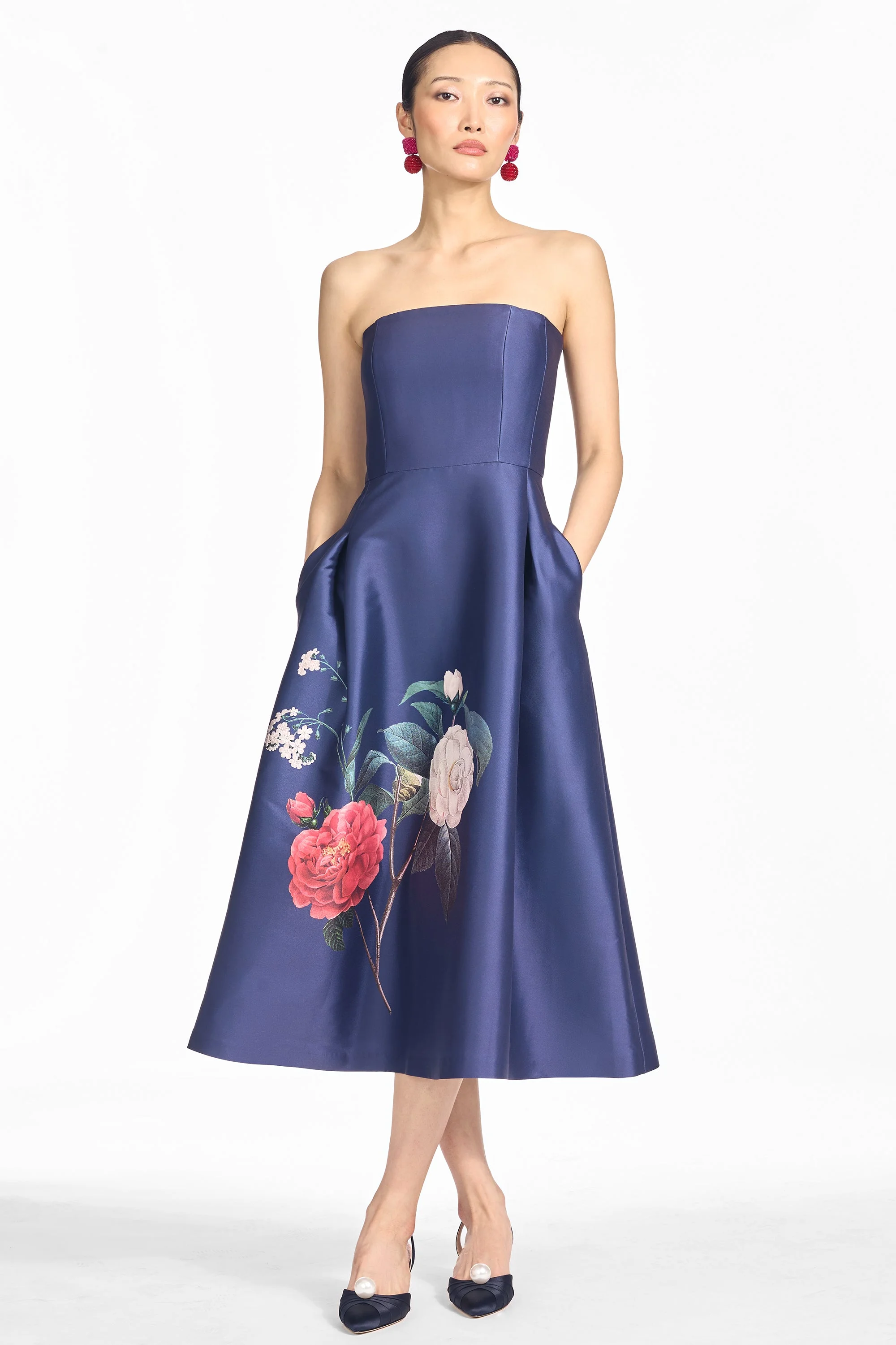 SHAY DRESS - CRIMSON & CRÈME BOUQUET - 1