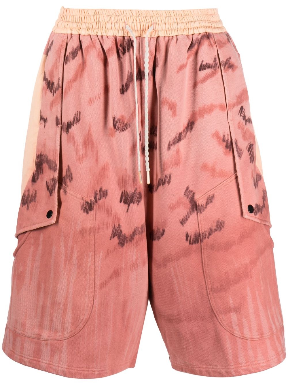 painterly-print cotton bermuda shorts - 2