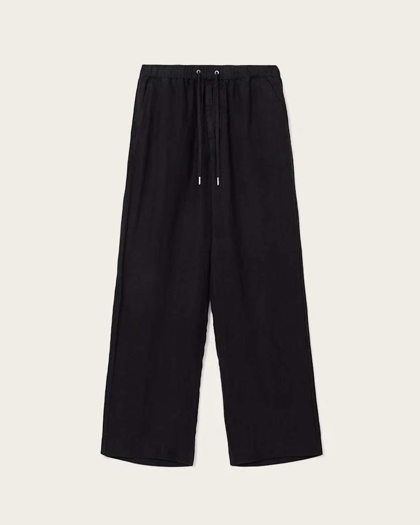 SHARP STRAIGHT LEG LINEN PANTS - 1