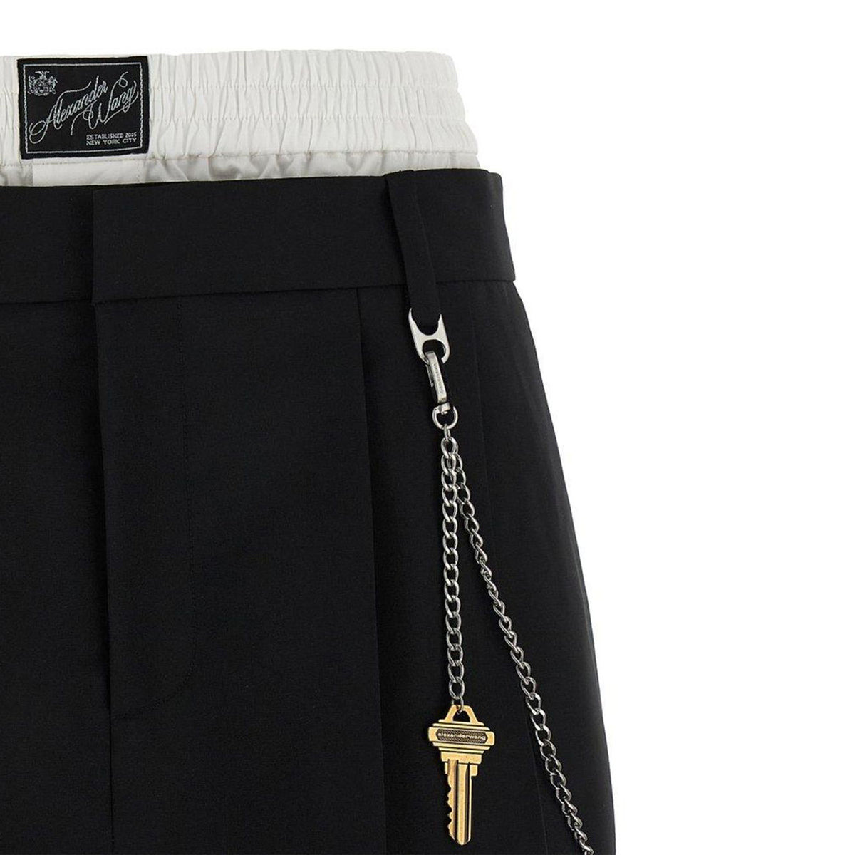 PRE-STYLED SKORT W/CHAIN (BLACK/WHITE) - 2