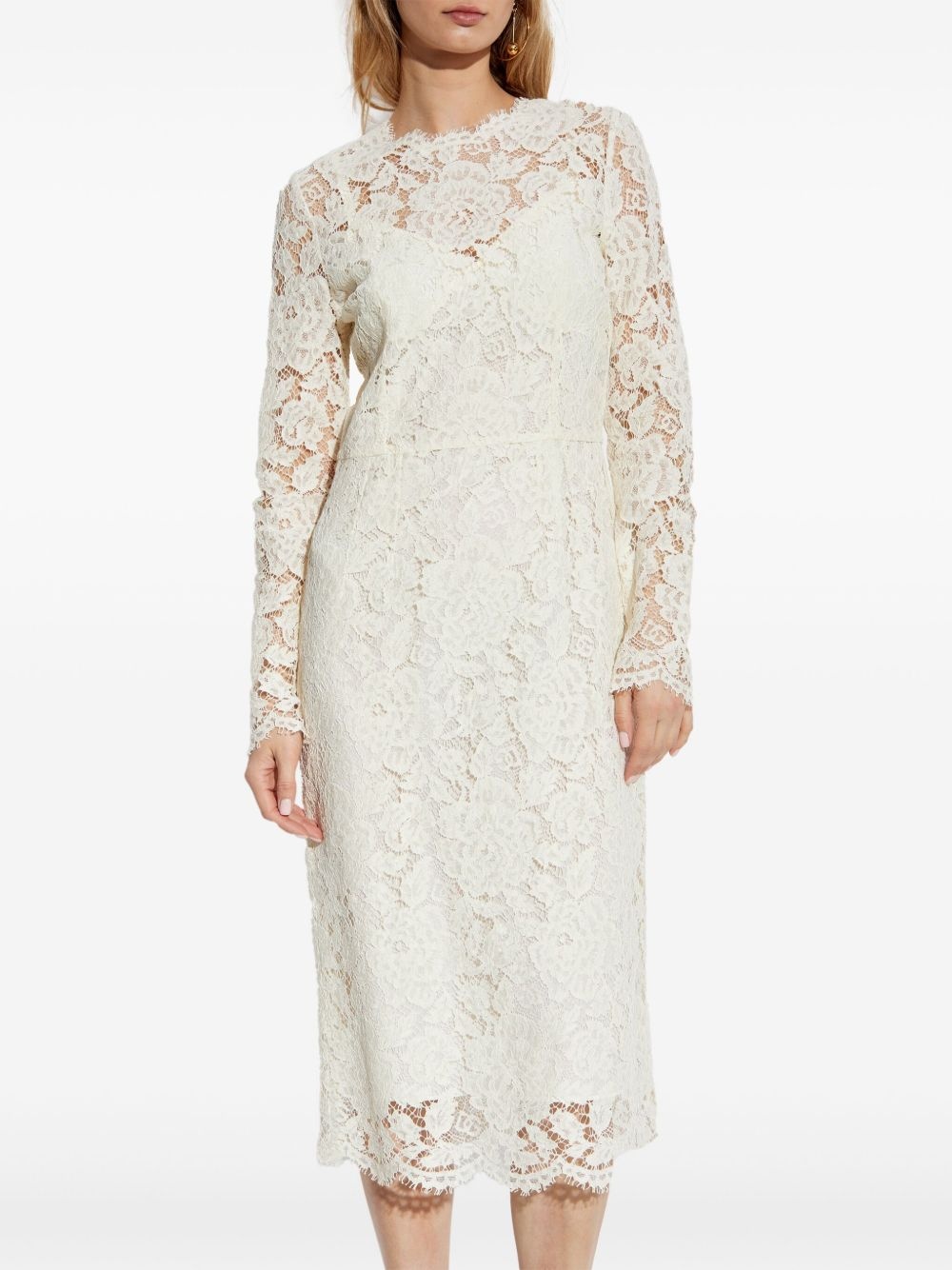 floral-lace midi dress - 3