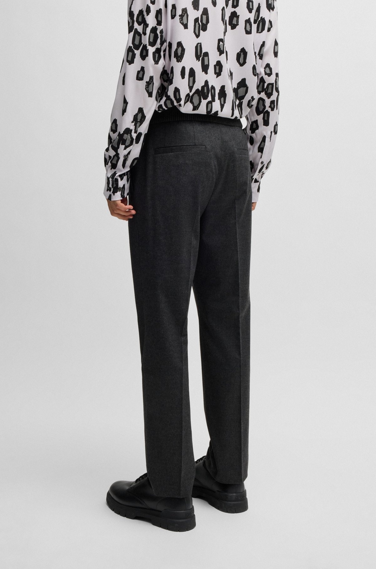 SLIM-FIT TROUSERS IN SUPER-FLEX FLANNEL - 4