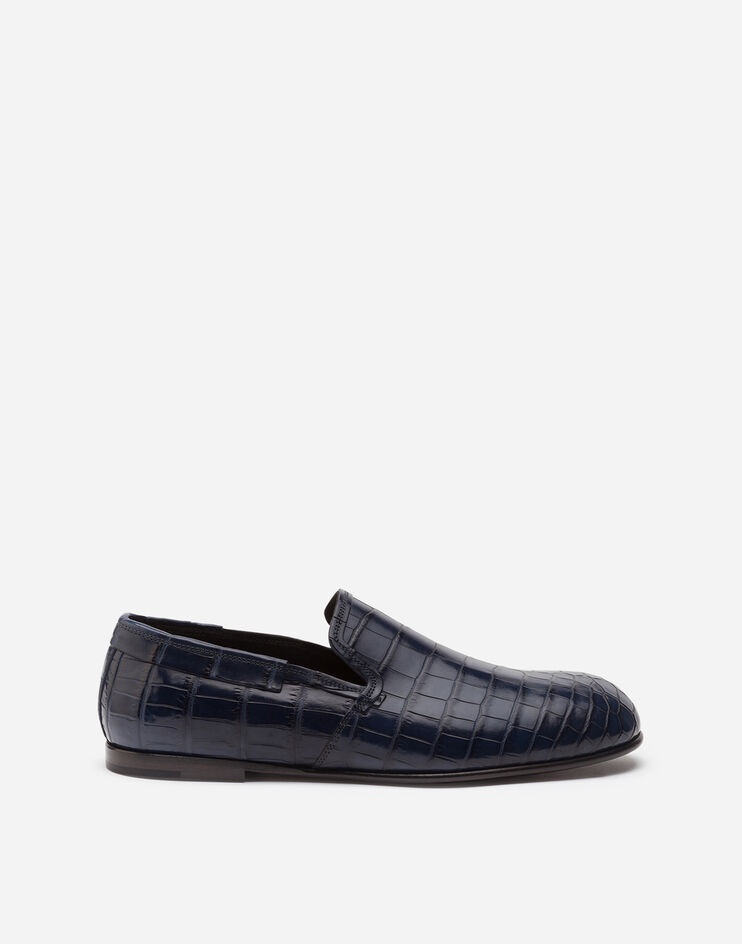 Crocodile nappa slip-on shoes - 1