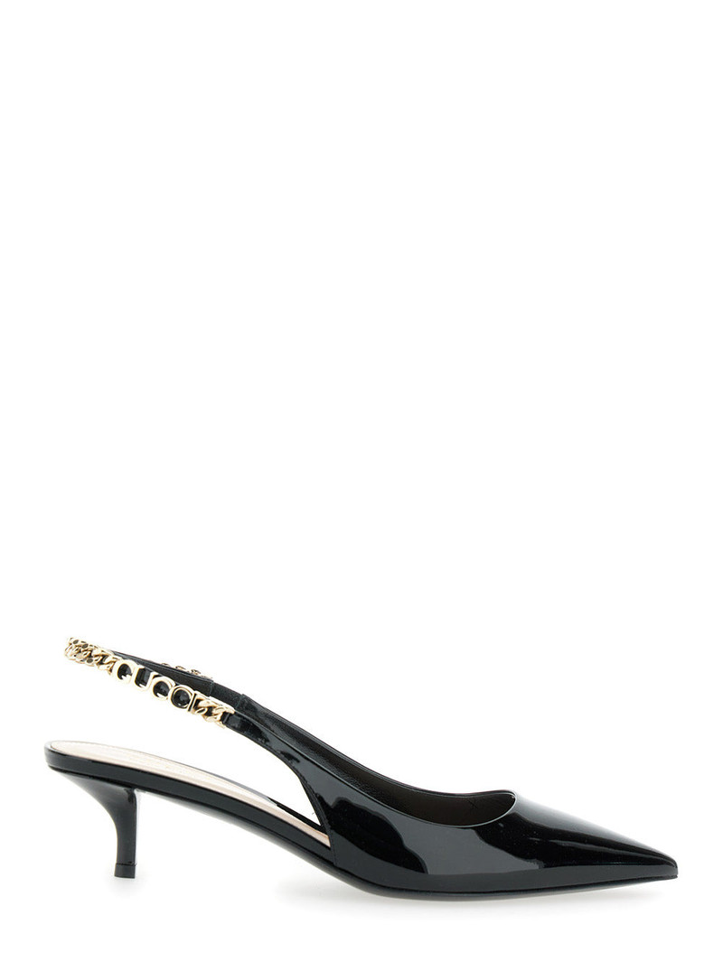 Gucci Women 'Signoria' Black Pumps With Logo Strap In Leather Woman - 1